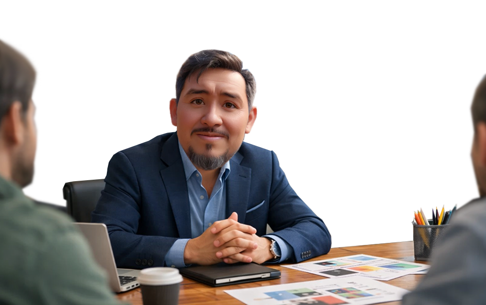 Reunión profesional para presentación de propuesta de diseño